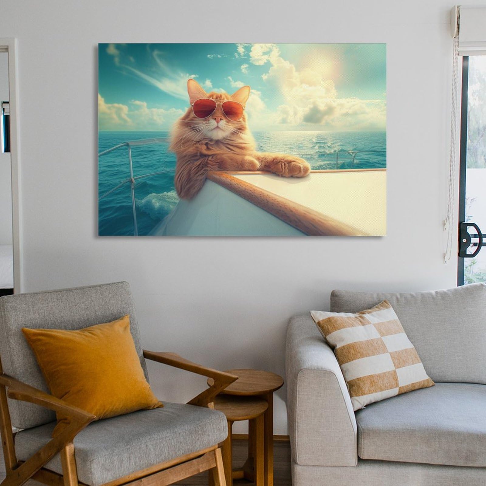 絵画 猫オレンジ色の毛並みを持つ猫 アートパネル ポスター インテリア